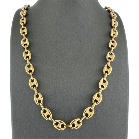 gold gucci link necklace|authentic gucci necklace.